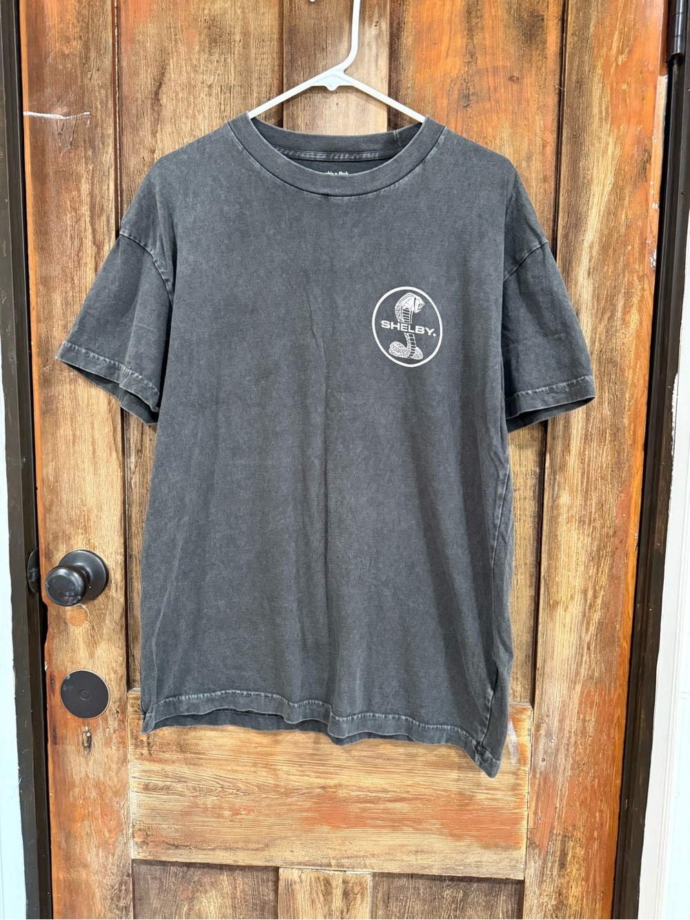 Selby Washed Black Crewneck Tee with Chest Logo